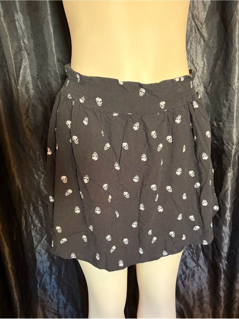 Dynamite Black Skirt with White Skull Accent